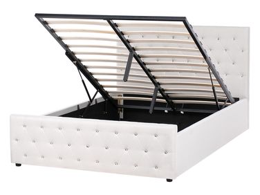 Bed met opbergruimte Stof AMIENS 140 x 200 cm Beige