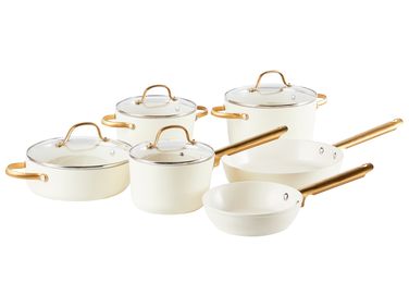 10-delige pannenset ELITE PRO Gebroken wit