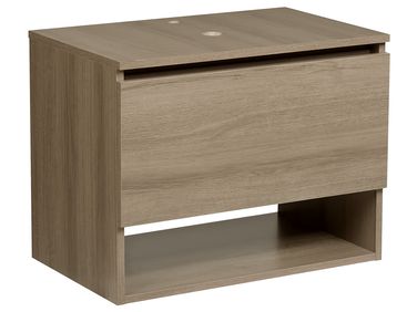 Wall Mounted Vanity Unit NATAL 60 cm Light Brown