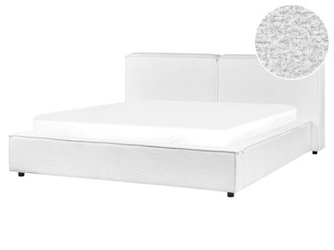 Waterbed Boucle LINARDS 160 x 200 cm (EU King Size) White