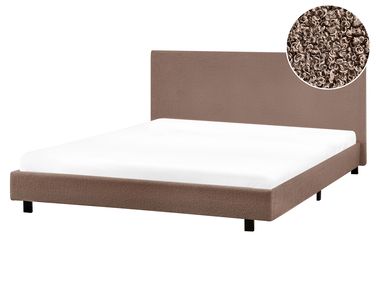 Waterbed Boucle ALBI 160 x 200 cm (EU King Size) Brown