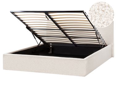 Ottoman Bed Boucle ORBEY 160 x 200 cm (EU King Size) Off-White