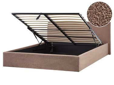 Ottoman Bed Boucle ORBEY 180 x 200 cm (EU Super King) Brown