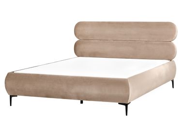 Bed Fluweel LESSAY 160 x 200 cm Taupe