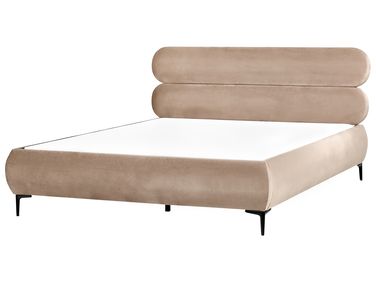 Bed Fluweel LESSAY 180 x 200 cm Taupe