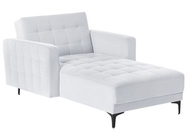 Chaise longue ABERDEEN Fluweel Lichtgrijs