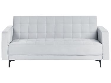 Sofa Bed 3 Seater ABERDEEN Velvet Light Grey