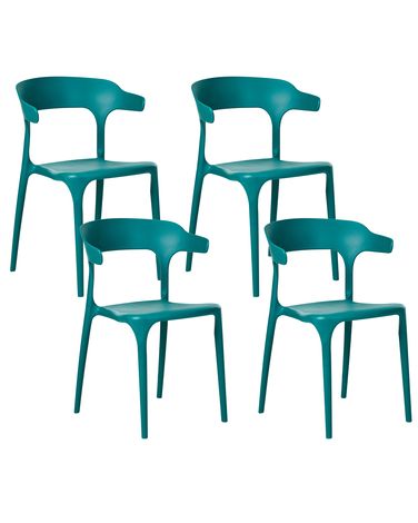 Set van 4 tuinstoelen GUBBIO Groenblauw