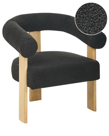 Fauteuil ILBRO Bouclé Noir/marron clair