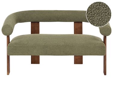 Sofa 2 Seater ILBRO Boucle Green/ Dark Brown