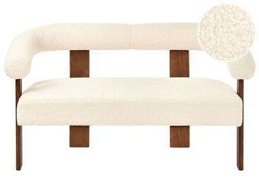 Sofa 2 Seater ILBRO Boucle Off-White/ Dark Brown
