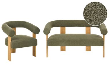 Ensemble de salon ILBRO Bouclé Vert/marron clair