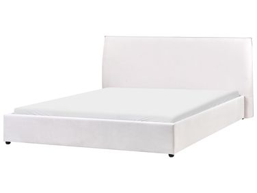 Bed Fluweel LAVAUR 180 x 200 cm Gebroken wit