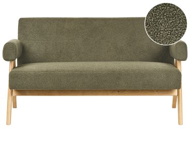 Sofa 2 Seater TAMRE Boucle Green/ Light Brown