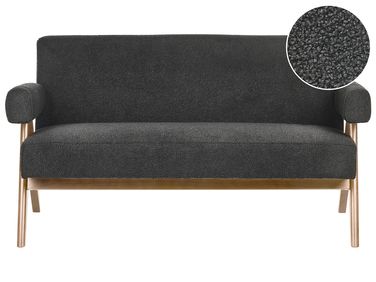 Sofa 2 Seater TAMRE Boucle Black/ Dark Brown