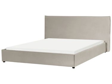 Bed Fluweel LAVAUR 180 x 200 cm Taupe