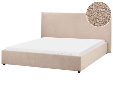 Bed Boucle LAVAUR 160 x 200 cm (EU King Size) Taupe