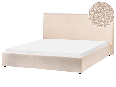 Bed Boucle LAVAUR 160 x 200 cm (EU King Size) Beige
