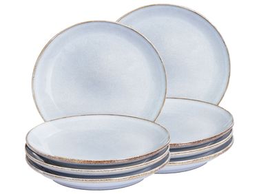 Set van 8 dessertborden JUNIPER Steengoed Lichtblauw