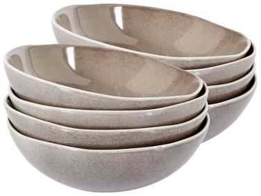 Set van 8 diepe borden COSTMARY Steengoed Grijs