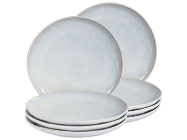 Set van 8 dessertborden SESAME Steengoed Lichtgrijs