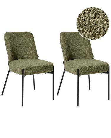 Set van 2 stoelen MALIN Bouclé Donkergroen