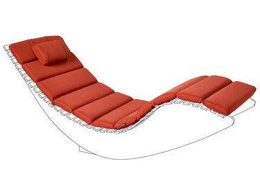 Coussin de transat extérieur BRESCIA PREMIUM 180 x 60 cm Rouge