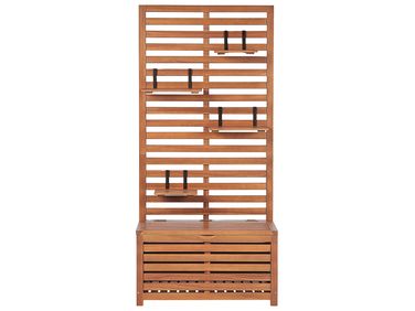 Banc de jardin avec étagère murale MATINO Acacia 170 cm 80 cm Marron