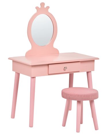 Coiffeuse pour enfants avec tabouret MARGIE Rose
