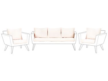 Ensemble de housses de coussins d'extérieur VITTORIA XL Blanc cassé