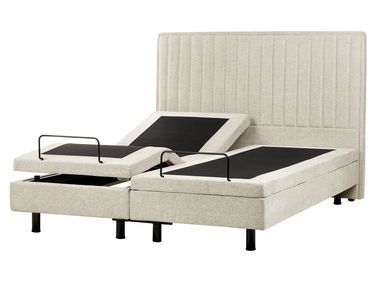 Adjustable Bed Fabric CASTELLAN 160 x 200 cm (EU King Size) Beige