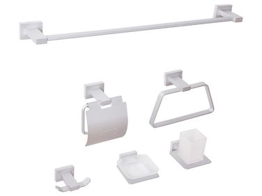 6-Piece Bathroom Hardware Set RIOHACHA with Towel Bars and Hooks Silver