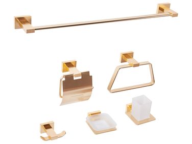 6-delige badkamer hardware set RIOHACHA met handdoekstangen en -haken Goud