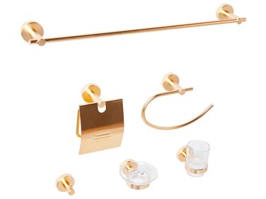 6-delige badkamer hardware set ZARUMA met handdoekstangen en -haken Goud