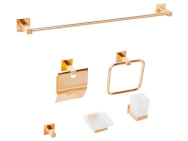6-delige badkamer hardware set UVITA met handdoekstangen en -haken Goud