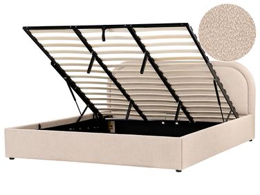 Ottoman Bed Boucle QUILLIEN 180 x 200 cm (EU Super King) Beige