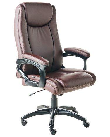 Fauteuil de bureau GRACEFUL Cuir PU Marron foncé