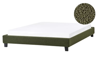Bed zonder hoofdbord Bouclé ROANNE 160 x 200 cm Donkergroen