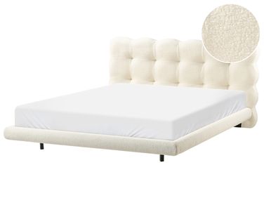 Bed Boucle SOULISSE 160 x 200 cm (EU King Size) Off-White