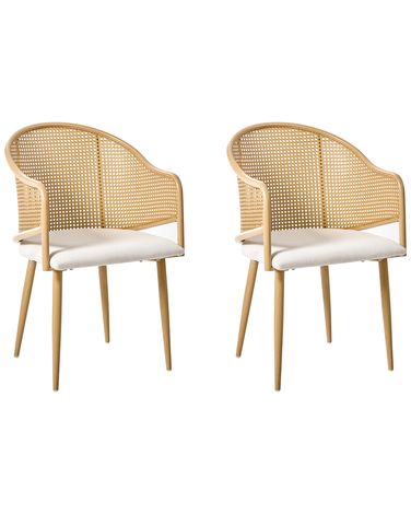 Set van 2 eetkamerstoelen WEIMAR Metaal Lichtbruin