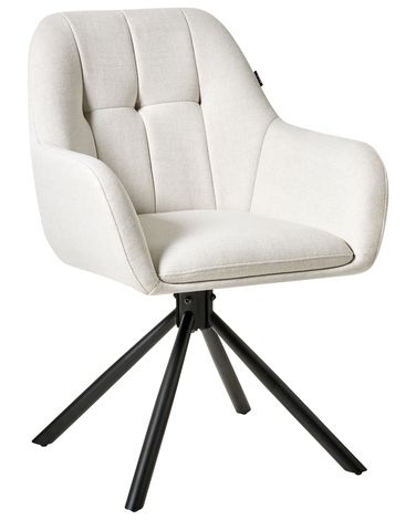 Chaise de salle à manger UBLY Tissu Blanc cassé