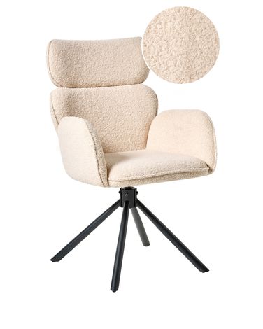 Chaise de salle à manger ALENE Bouclé Beige clair