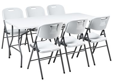 Garden Dining Set 6 Seater CUGNOLI Folding White