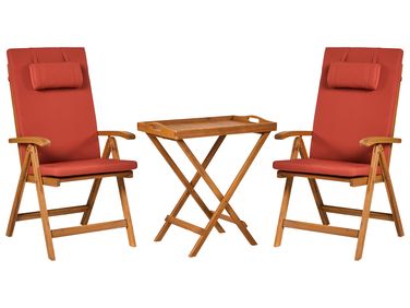 Bistro Set JAVA PREMIUIM Acacia Wood Red