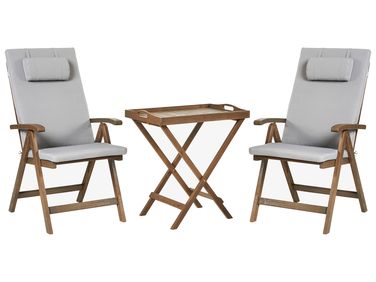 Bistroset AMANTEA PREMIUM Acaciahout Lichtgrijs
