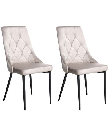 Set van 2 eetkamerstoelen AVENIR Fluweel Taupe
