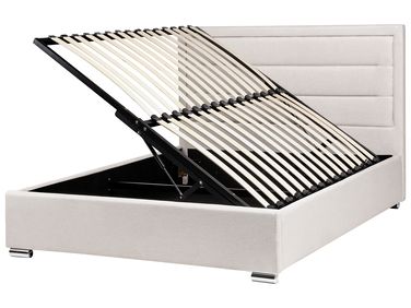 Ottoman Bed Fabric ROUEN 140 x 200 cm (EU Double) Light Beige