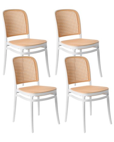 Set van 4 tuinstoelen PLOSE Wit/beige