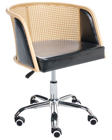 Chaise de bureau ELKHART Cuir PU Noir