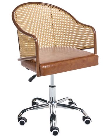 Chaise de bureau REDDING Cuir PU Marron